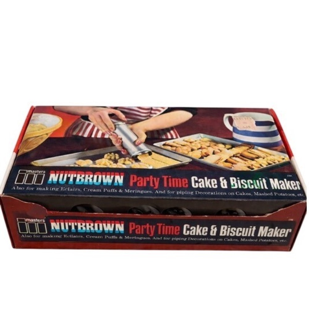 Vintage Masters Nutbrown Cake Biscuit Maker Cookie Press Pastry Set‎ w/ Box